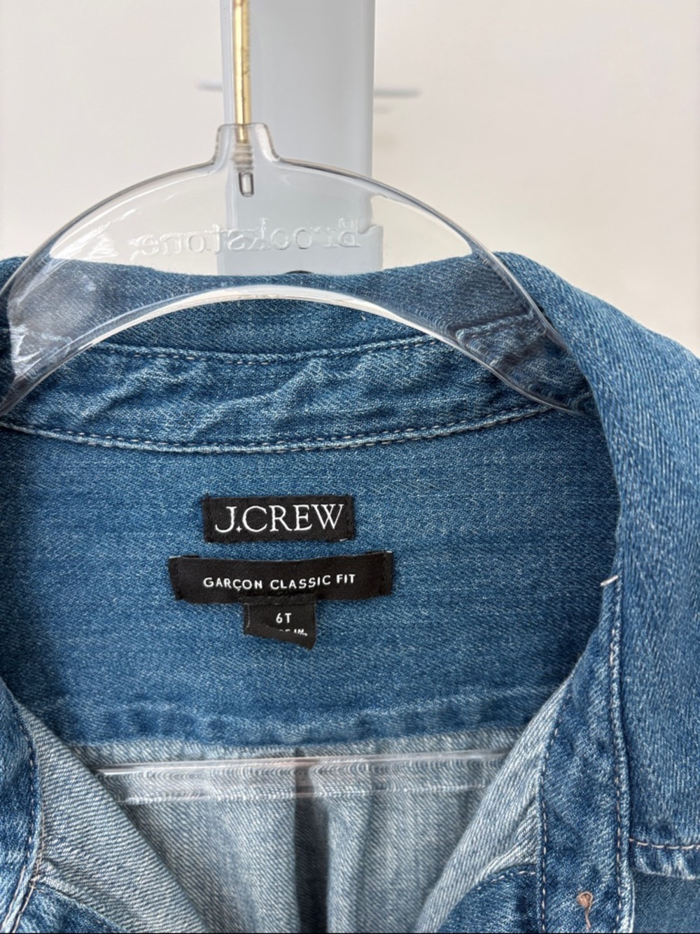 J. Crew Blue Denim Button-Up Shirt 6 Tall - Picture 2 of 3